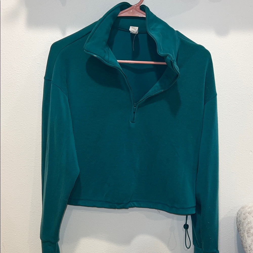 Yogalicious Teal Half-Zip Women's Sweatshirt